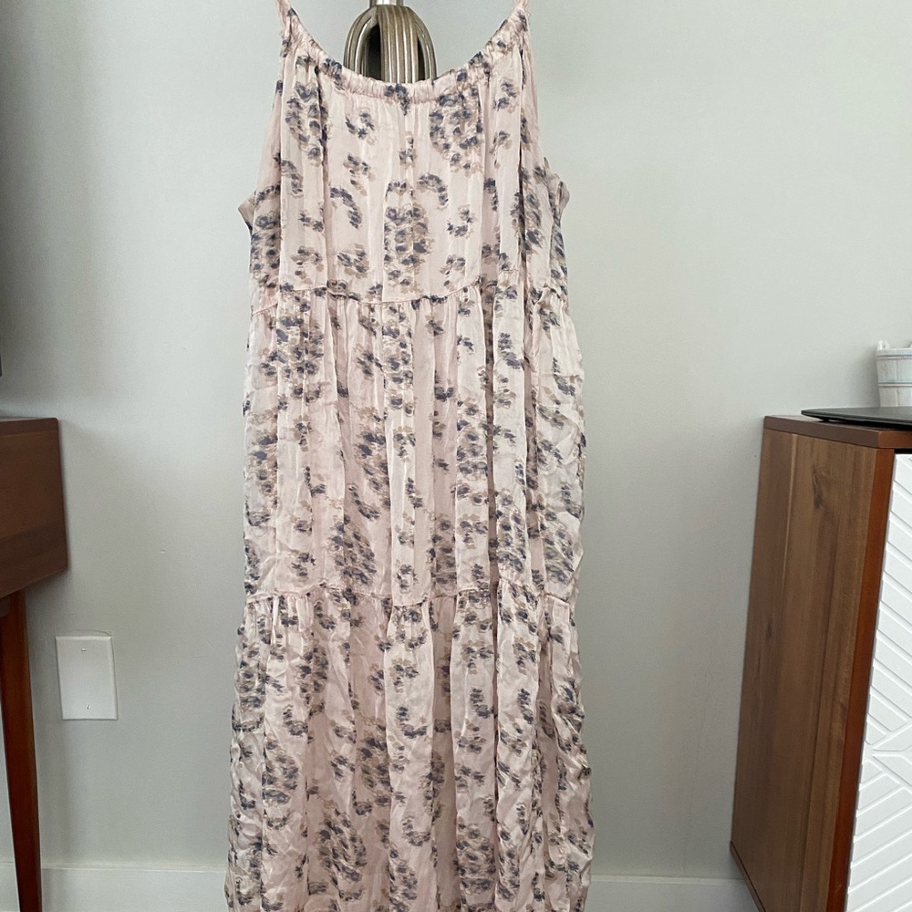 Elena Baldi Dress womens large maxi  Silk Blend Made In Italy Blush
